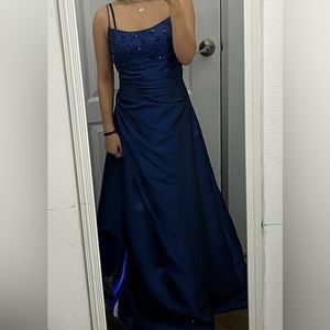 Navy blue vintage prom dress